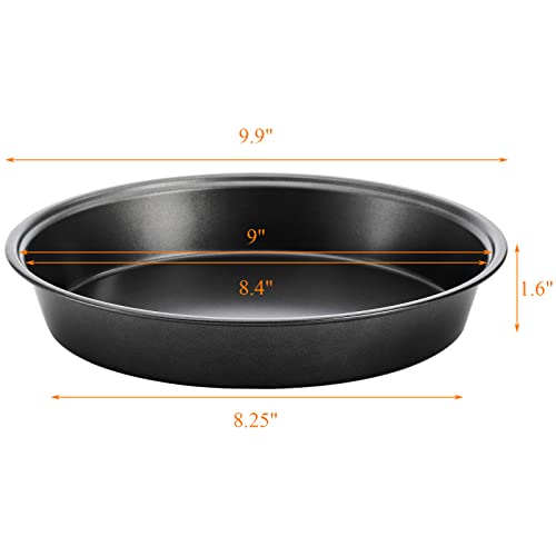 Tosnail 4 Pack 9" Nonstick Round Cake Pan Set for Baking Layer Cake Pans Pie Tart Pizza