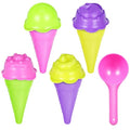 VOSAREA 1 Set Plastic Sand Ice Cream Set, Ice Cream Cones with Scoop, Kids Beach Sand Model Tool for Outdoor Seaside Activities