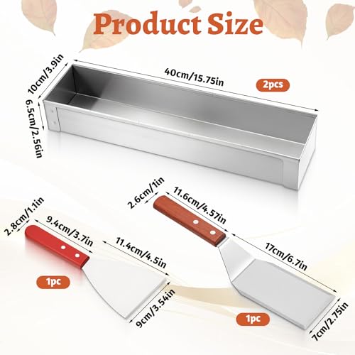 2 Pack Nonstick Rectangle Tiramisu Pan with Lid and Metal Spatula