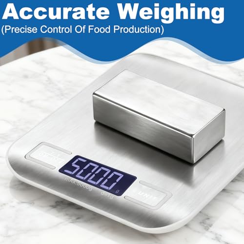 Food Scale, Digital Kitchen Scale for Kitchen 1g Precision, 11lb