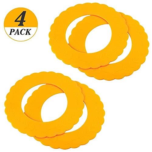 Webake Mini Pie Pan and Mini Pie Shield, 4pcs Mini Pie Tins and 4pcs Mini Silicone Pie Crust Protector