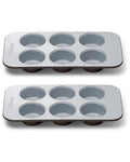 Caraway Non-Stick Ceramic-Coated 6-Cup Muffin Pan Duo - color: Black, size: 2x Muffin Pan (6 Cup)
