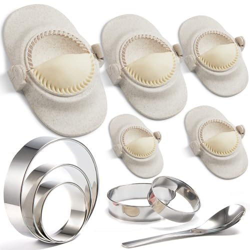 Empanada Maker Press, Large Dumpling Maker Set (6"/5"/4"/3"/2.6") - color: White, size: 6"+5"+4"+3"+2.6"