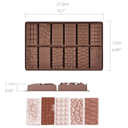 chocolate molds silicone chocolate bar mold candy molds silicone molds for chocolate bar molds silicone chocolate mold de silicona para chocolate - size: 12 in 1 modls