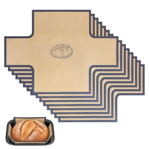 8Pcs 9x5 Inch Silicone Bread Loaf pan Liners, Anti-adhesive and Heat-resistant Silicone Loaf Pan Liner for Baking Sourdough, Cookies and Meats, Easy to Clean
