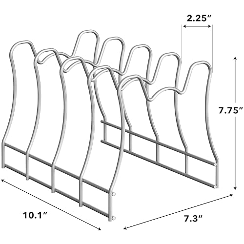 Simple Houseware Kitchen Pot Lid Rack Holder Organizer, Silver - color: Silver