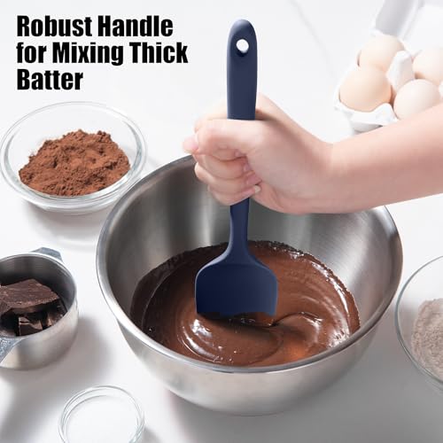 Doosu 600°F Heat Resistant Silicone Large Spoon, 11.4in, Navy Blue - color: Navy Blue, size: 11.4in (Spoon Spatula)