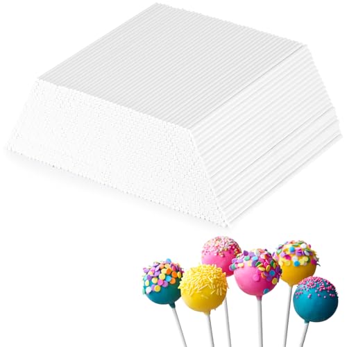 1000Pcs 6 Inch White Paper Lollipop Sticks, Paper Sucker Sticks, Cake Pop Stick for Cake Toppers, Chocolate,Cookie,Rainbow Candy - size: 6 Inch (1000 pieces)