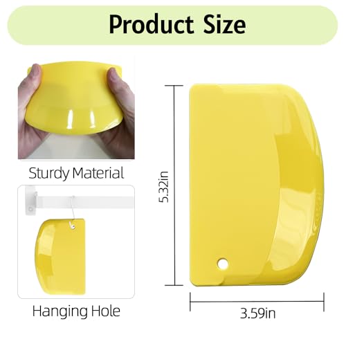 Hard Dough Scraper 4 PCs PP Plastic Bench Scraper Food Scraper