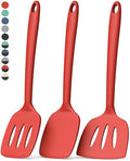 Coukre 3 Pack Silicone Spatula Set, Heat Resistant to 500°F, BPA-Free - color: PureRed