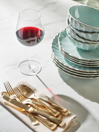 Lenox French Perle Scallop Ice Blue 12-Piece Dinnerware Set for 4 - color: Ice Blue, style: 12-Piece Dinnerware Set