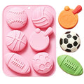 6-Cavity Soccer, Volleyball Shaped Silicone Mold for Chocolate, Candy - color: Pink-XY033