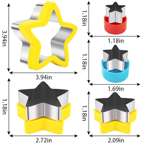 Nifogo Star Cookie Cutters 5 Pcs - color: B-Yellow 5pcs