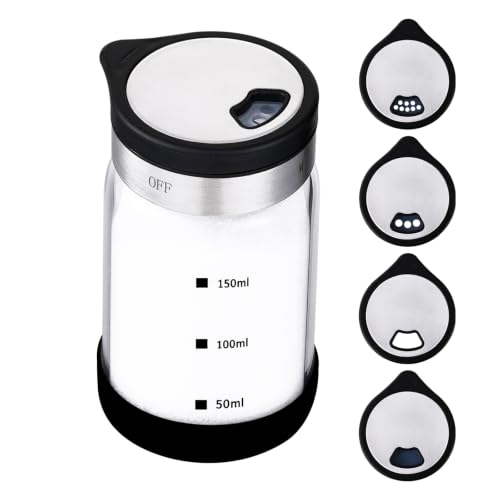 Verdental 6 oz Small Salt or Pepper Shaker, 4 Settings, S/M/Pour/OFF - size: 6 oz (2.3*4.3 in)