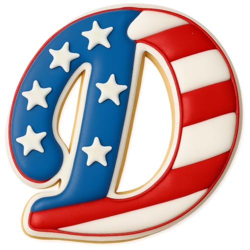 Mighty Gadget Fancy Cursive Letter A to Z Cookie Cutter - 4" Tall Alphabet Baking Mold (Random Color) (D) - color: D