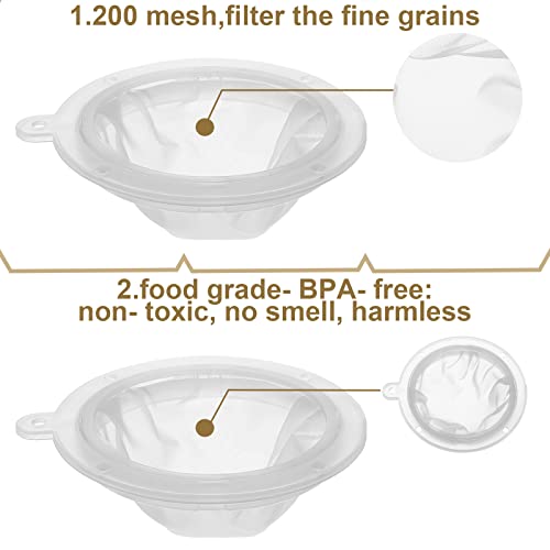 Cunhill 4 Pcs 200 Mesh Filter 5 Inch, Fine Nylon Sieve Reusable