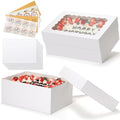 COTOPHER 14x10x6 In Sheet Cake Boxes, 16pcs White Bakery Boxes with Window - color: White, size: 14x10x6inch