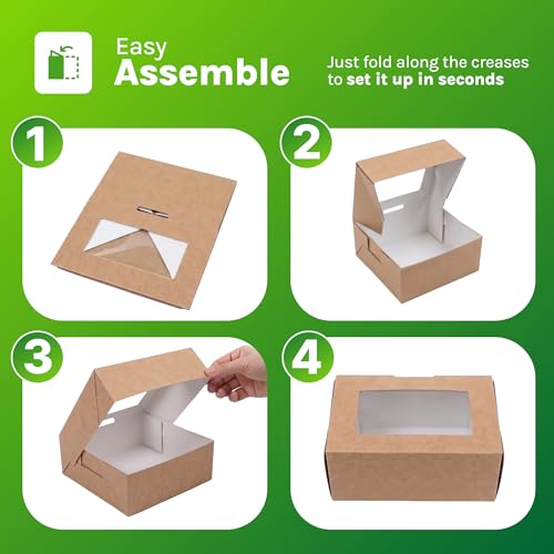 20 Pcs Cookie boxes with window, 7.87×3.15×2.36 Inches - size: 7.87" × 3.15" × 2.36"