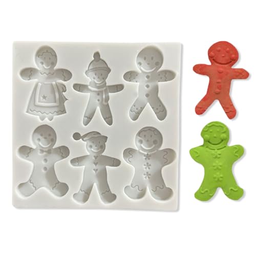 1 Pcs Christmas Silicone Molds for Chocolate 6-Cavities Various Shapes Gingerbread Man Shape 3D Chocolate Moulds Candy Molds for Christmas Day Holiday Theme Candy Pudding Jelly Making - color: Styl 35