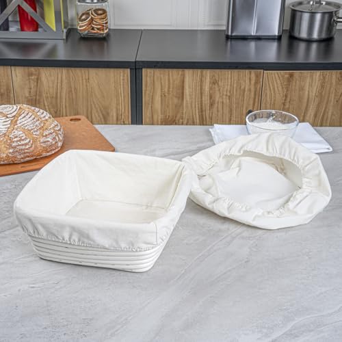 Restaurantware 9 3/4 In Square Rattan Banneton Bread Proofing Basket, 1 Ct - size: Square-1 Count