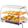 VEVOR 2-Tier Commercial Food Warmer Display, 450W Food Display Warmer with Light, Detachable Shelves and Double-Sided Door Design, 85℉~185℉ Air Heating, 48L for Hamburger, Pizza, Bread, Fried Chicken - size: 2-Tier-51Qt