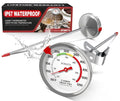 BOMATA 2-Pack Candy Thermometer with Pot Clip,IP67 Deep Fry Oil Thermometer - color: Silver & Gray (Pack of 2)