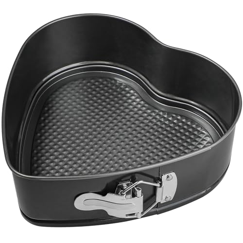 Webake 9in Heart Shaped Nonstick Springform Pan, Ideal for Cheesecakes, Quiches, Black - size: 9 in Heart