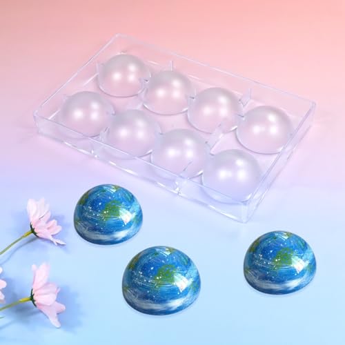 Semi-Sphere Chocolate Mold Polycarbonate Hemisphere Mold for Chocolate Making, Candy, Baking, Ice Cube, Soap 2.36inch Diameter (D_Semi-Circle) - size: D_Semi-Circle