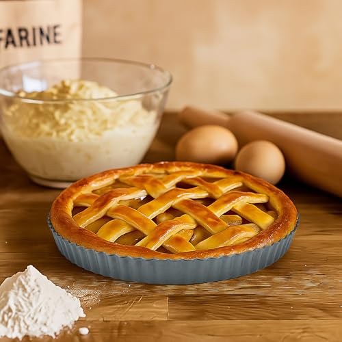 2 Pack Tart Pan 10 Inch with Removable Bottom, Non-Stick Carbon Steel Pie Pan, Quiche Baking Dish Mold for Cake Cookie, 10 Inch - color: 10 Inch