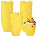 250Pcs Tulip Cupcake Liners,Parchment Paper Cupcake Liner in Standard Size - color: Yellow