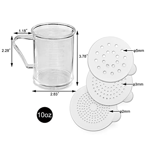 New Star Foodservice 22513 Plastic Dredge with 3 Snap-on Lid, Seasoning Sugar Spice Pepper Shaker, 10 OZ (Pack of 2) - size: 3 oz. (Pack of 2)