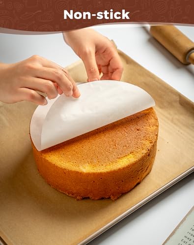 120Pcs 9 Inches Round Parchment Paper for Baking, Unbleached & Pre-cut - color: Food Grade White, size: 9" -120 Pcs