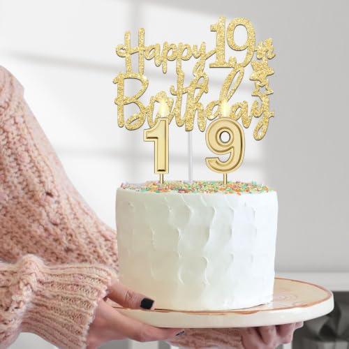 YeohJoy Gold 19th Birthday Decorations for Girls - style: 19th