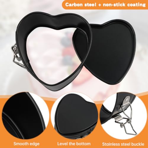 4 Inch Heart Springform Pans, Set of 4 Baking Pan