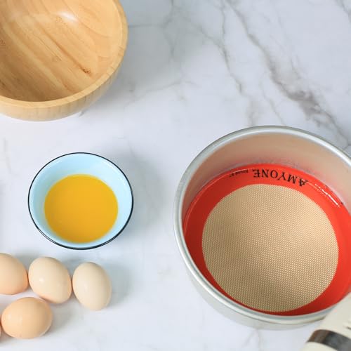 Round Silicone Baking Mats for 8 Inch Cake Pan, Food Grade, Non-Stick, Reusable Silicone Mat for Baking Pan for Bread/Tortilla/Macaron/Pastry/Pie/Bun or 9 Inch Pizza Pan, 2PCS - size: 8"L x 8"W