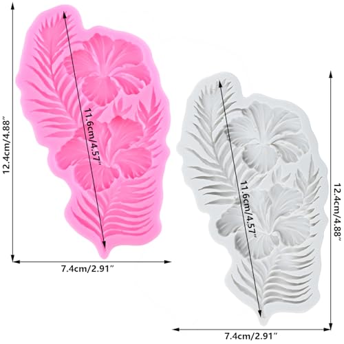 3D Flower Fondant Molds Hibiscus Flower Silicone Mold Set Of 2 - color: Style Q
