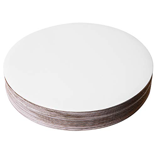 ONE MORE [25pcs] 10" White Cakeboard Round,Disposable Cake Circle Base Boards Cake Cardboard Pizza Plate platter 10 inch,Pack of 25