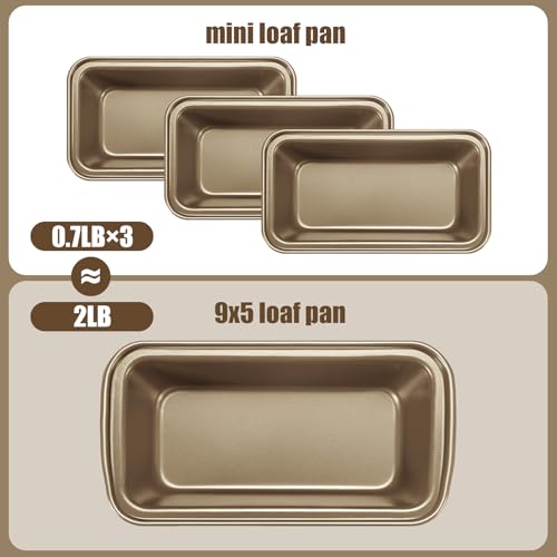 Uiifan 12 Pack Mini Loaf Pans, 6.1 x 3.3 x 2.1 in, Gold - color: Gold, size: 6*3.3*2inch