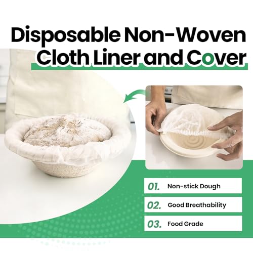 6-Pack 7.5" Round Banneton Bread Proofing Basket with Liners - size: 6pcs 7.5inch Round