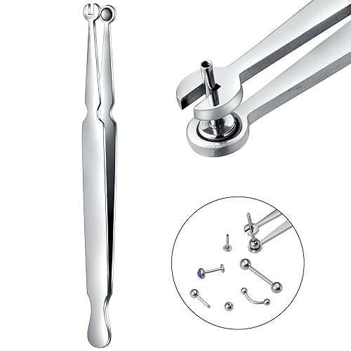 DJCIW Multi-Purpose Piercing Clamp Tool,Piercing Removal Tool-Perfect to Change and Remove Cartilage,Lip and Nose Jewelry Remove Ball Back Earrings - color: AR-Ear lip clamps