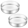 TeamFar 9 Inch Cake Pan Set of 2, Stainless Steel Round Cake Baking Pan - size: 9 Inch