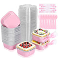 120 Pack 5oz Mini Cake Pans with Lids,Pink Aluminum Foil Cake Tins - color: Pink, size: 120 Pack 5oz