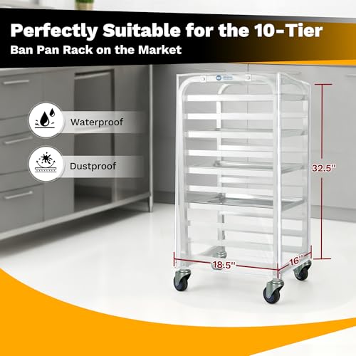 BIEAMA 10 Tier Half Size Bun Rack Cover, Commercial Bakers Racks Cover - color: Cover, size: Half Size 10-Tier