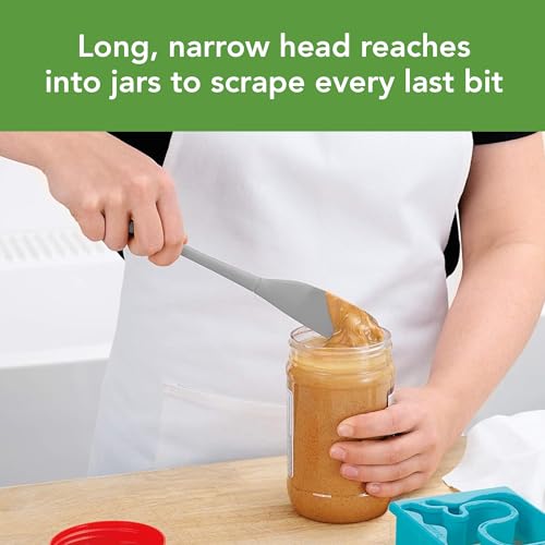 Tovolo Flex-Core Silicone Jar Scraper 11 Inch Spatula, Oyster Gray - color: Oyster Gray