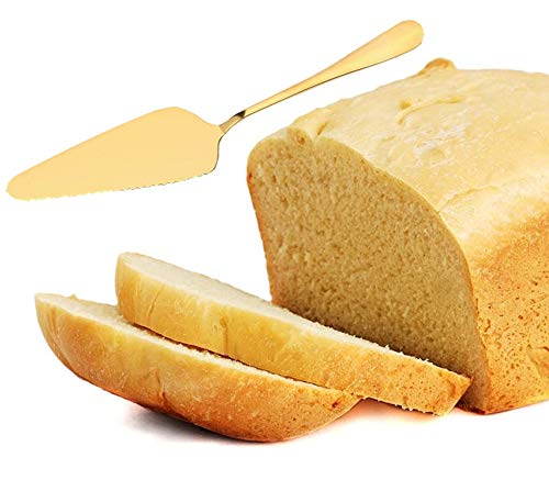 Pie Cake Server Set Stainless Steel Cake Cutter Pie Cake Slice Dessert Server Cutter Pizza Shovel Tart Dessert Slicer Server 6 Pack - color: Gold