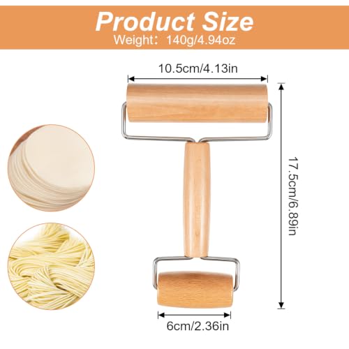 Pastry Roller with Handle,Small Rolling Pin for Dough Baking