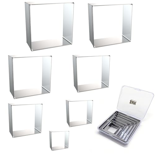 ZADE Square Cookie Cutter Set, 7pcs Different Size Square Biscuit Mold - color: Square