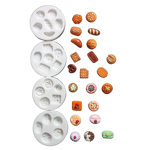 Lovely Small Items Silicone Fondant Molds Set For Cake Topper, Gumpaste, Candy & Chocolate, Polymer Clay and More (Round Food Items) - color: Round Food Items