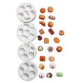 Lovely Small Items Silicone Fondant Molds Set For Cake Topper, Gumpaste, Candy & Chocolate, Polymer Clay and More (Round Food Items) - color: Round Food Items