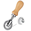 Ravioli Cutter Stamps with Roller Wheel Round Mold with Wooden Handle and Fluted Edge Pasta Press Pasta Cutter for Home and Kitchen Use- 1.3" Diameter - color: Ravioli Cutter